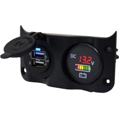 Talamex - SWITCH PANEL Add On With DOUBLE USB & DIGITAL VOLTMETER-BATTERY INDICATOR - 14.576.015