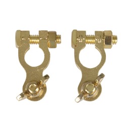 Talamex - BATTERY TERMINAL SET COPPER PLATED WITH WINGNUT + & - - 14.647.007