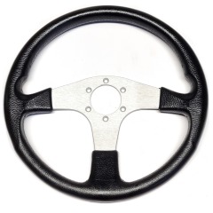 YAMAHA 350mm Steering wheel - Black / Silver - Aluminium centre - Marine - YMM-24007-00-BS