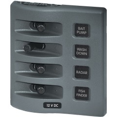 Blue Sea Systems - Switch Only Panel 12V / 24V Weather Deck  - 4 Position - 4305