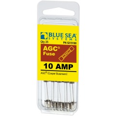 Blue Sea - AGC Glass Fuse - 6.3 x 32mm - (5 pack) - 10 Amp - PN. 5215
