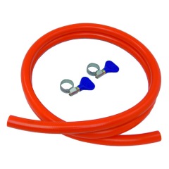 Talamex - GAS HOSE THERMOPLAST 8X15mm 10MBAR 100CM WITH 2 SS CLAMPS - 90.500.584