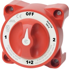 Blue Sea - Battery Switch - Marine rated - IP66 - 4 Way - OFF/1/2/1+2  PN. 9001E