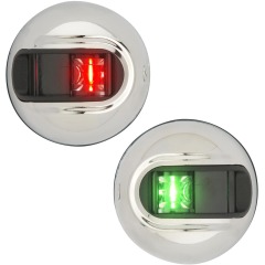 attwood LED 2NM Stainless Pair - Vertical Surface Mount Sidelights - NV3012SS-1