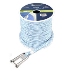 Talamex - Halyard Line with SS 316 Pin-shackle - White/Blue  8mm - 01.920.901