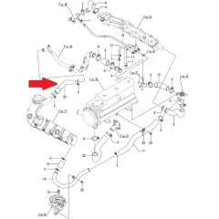 Yanmar - Coolant Hose - Exhaust manifold - 8LV - 119798-49310