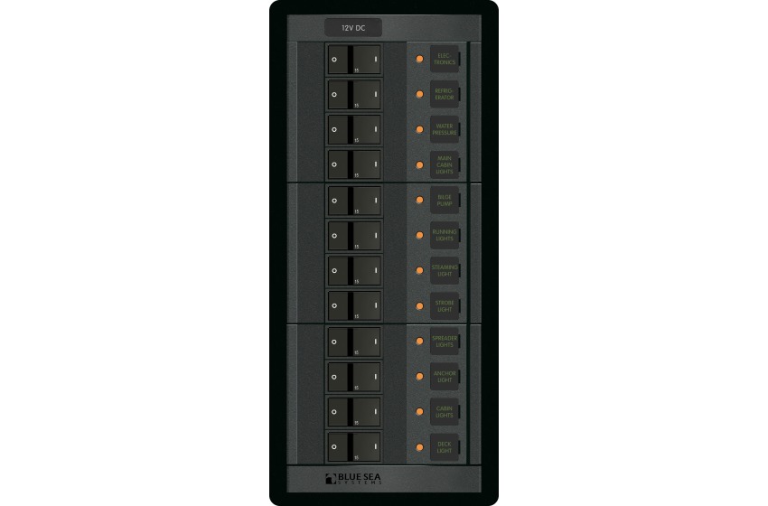 Blue Sea - 12 Volt DC Panel - 12 Position - PN. 1223 | Below-Deck ...