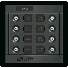 Blue Sea - DC 8 Position Panel - CLB Square - PN. 1450