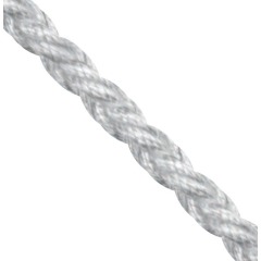 Polyester Octoplait Mooring Rope - White 12mm - Per Meter