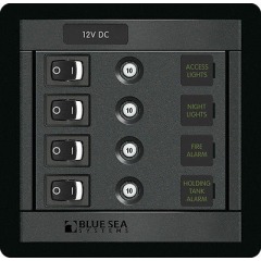 Blue Sea - 360 - 4 Position Circuit breaker switch panel - 12V - MPN 1455