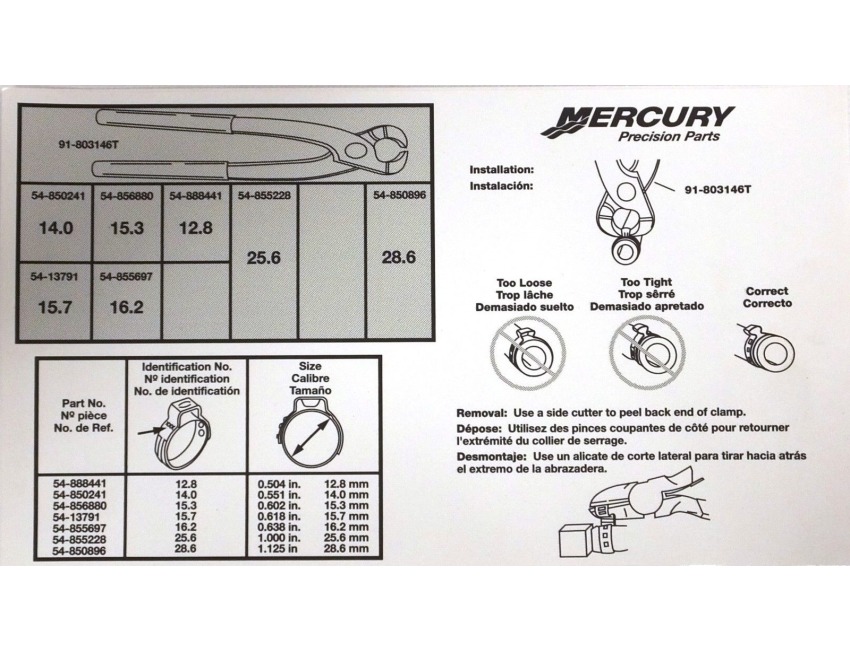 Oetiker Clamp Chart