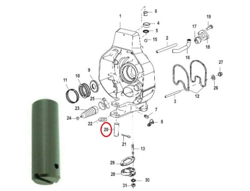 17-99353/17-8M0073409 MerCruiser Lower Gimbal Housing Steering Pin for Alpha Bravo 