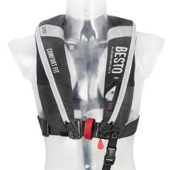 Besto Adults 'Comfort Pro' Auto/Manual Inflatable Lifevest 165N Anthracite - 20.427.564