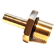 Brass Hose Tail - Pipe fitting - Straight connector barb - 7/8