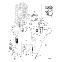 Starboard Cylinder Block/Oil Cooler (1B830815 and Below)