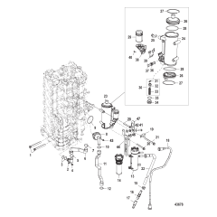 Starboard Cylinder Block/Oil Cooler (1B830816 and Above)