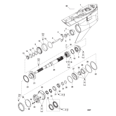 Gear Housing PropShaft-Counter Rotation,4.80 Torpedo 2B026816 and Below