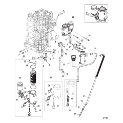 Starboard Cylinder Block/Oil Cooler (1B830999 and Below)