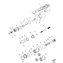 Gear Housing 1.75:1/1.85:1, Prop Shaft Counter Rotation, 5.44 Torpedo, Design-I Roller Forward Bearing