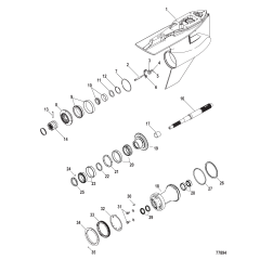 Gear Housing 1.75:1, Prop Shaft Counter Rotation, 5.44 Torpedo, Design-II, Tapered Forward Bearing