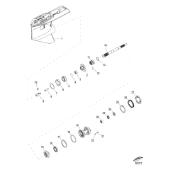 Gear Housing, Propeller Shaft 2.07:1 Standard Rotation
