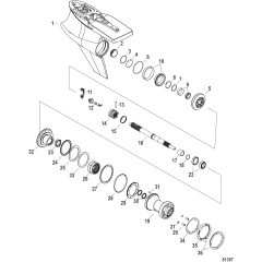 Gear Housing, Prop Shaft-Standard Rotation, Sport Master (1.75 Gear Ratio)
