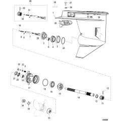 Gear Housing Propeller Shaft - 2:1 Gear Ratio