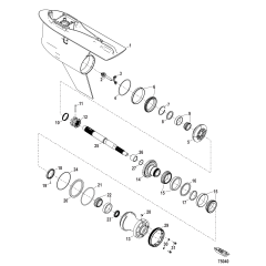 Gear Housing, Prop Shaft - Counter Rotation, 6.44 Torpedo (2.08 Gear Ratio)
