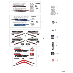 Decals Top Cowl - Serial #0R991812 and Below