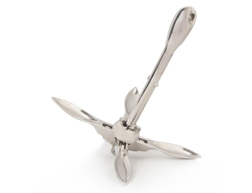 Anchor Weighted End Folding Grapnel Stainless Steel 3.2Kg Anchors