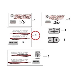 Mercury - Decal Set - Top Cowl - Quicksilver - 37-8M0081488