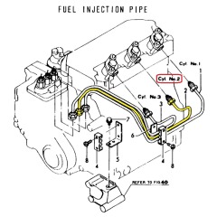 YANMAR 3GM 3GM30 3GM30F - Fuel Injector Pipe - Cyl-2 - 128390-59820