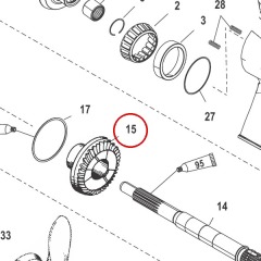 Mercury - Reverse Gear 2.33:1 Gear Housing Propeller Shaft - Quicksilver - 43-882814T
