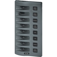Blue Sea - WeatherDeck® 12V DC Waterproof Switch Panel - 8 Position - PN. 4309