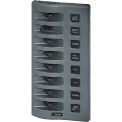 Blue Sea - WeatherDeck® 12V DC Waterproof Switch Panel - 8 Position - PN. 4309
