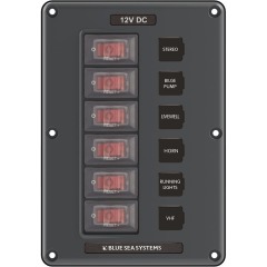 Blue Sea Systems Switch Circuit Breaker Panel - 12V 6 Position Waterproof - 4322