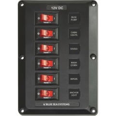 Blue Sea - Below Deck Circuit Breaker Panel - 6 Position - MPN 4352