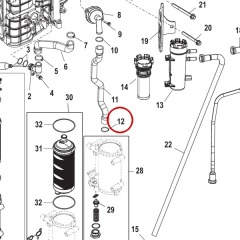 Mercury - Starboard Cylinder Block Oil Cooler Clamp - Quicksilver - 54-888988007