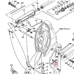 YAMAHA Hydra-drive - DE-DHD - Trim Hose Cover (Port) - 6U0-4380E-01