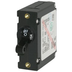 Blue Sea - A-Series Circuit Breaker - 15amp - Black Toggle - 7208