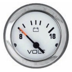 Mercury White/Chrome 12V Battery Volt Meter - Gauge - MerCruiser - Quicksilver - 79-895286A41