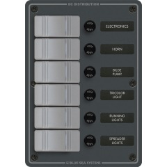 Blue Sea - 6 Position Panel - Slate Gray - PN. 8053