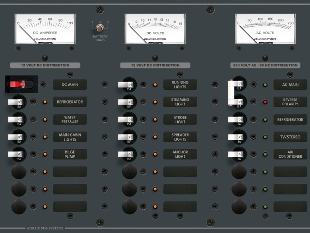 Blue Sea - Panel - AC Main + 6 Positions / DC Main + 15 Positions [Euro ...