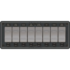 Blue Sea - Contura Water Resistant 12V DC Panel - 8 Position - PN. 8261