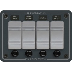 Blue Sea - Contura Water Resistant 12V DC Panel - 4 Position - PN. 8262