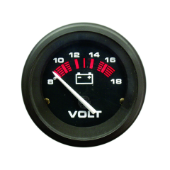 Mercury - VOLTAGE GAUGE Black Face, Red/White Graduations, Black Bezel - Quicksilver - 79-895286Q01