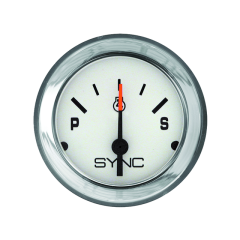 Mercury - GAUGE Dual Engine Synchronizer, White Face, Black Graduation, Chrome Bezel - Quicksilver - 79-895294A41