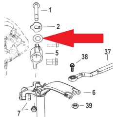 Mercury - WASHER Upper Mount 135HP - 150HP EFI  - Quicksilver - 12-8M0096222