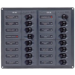 BEP - CIRCUIT BREAKER PANEL DC 12v 16x Single Pole 4x5A 5x10A 5x15A 1x20A 1x25A - 904NM