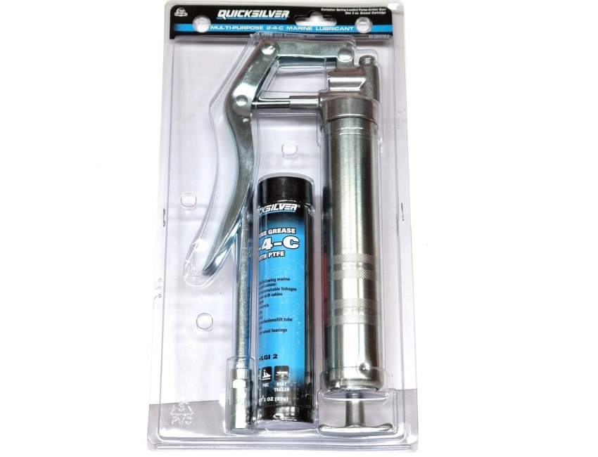 Quicksilver 2-4-C MARINE LUBRICANT WITH TEFLON & CARTRIDGE GUN - Grease Gun  - 91-74057Q5, 90 2-Stroke (clamshell), Bottom Line